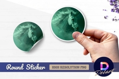 Elegant white unicorn head Round Sticker PNG Product Image 1