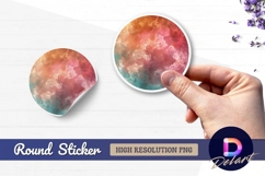 Abstract colorful smoke Round Sticker PNG Product Image 1