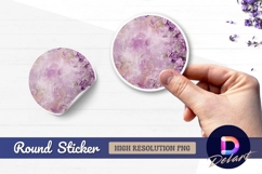Lavender floral Round Sticker PNG Product Image 1