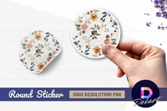 Floral arrangement circle Round Sticker PNG Product Image 1