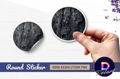 Abstract dark cracked surface texture Round Sticker PNG Product Image 1