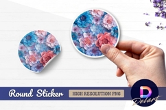 Colorful paper flower background Round Sticker PNG Product Image 1