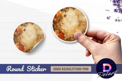 Autumnal pumpkins vines Round Sticker PNG Product Image 1