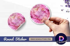 Pink and gold abstract Round Sticker PNG Product Image 1