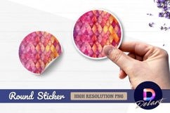 Abstract diamond pattern with pink and Round Sticker PNG Product Image 1