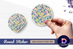 Floral pattern background Round Sticker PNG Product Image 1