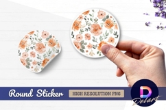 Watercolor floral arrangement Round Sticker PNG Product Image 1