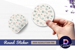 Delicate snowflakes Round Sticker PNG Product Image 1