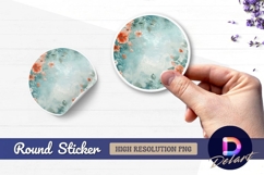 Moonlit night tree branch Round Sticker PNG Product Image 1