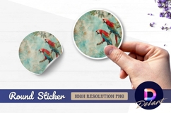 Floral watercolor Round Sticker PNG Product Image 1