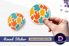 Colorful abstract spots round sticker png Product Image 1