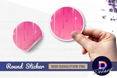 Pink dripping glaze background round sticker png Product Image 1