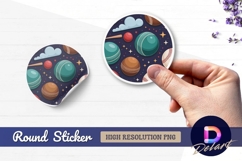 Sports balls and stars round sticker png Product Image 1