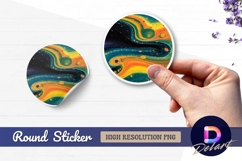 Abstract liquid swirl Round sticker png Product Image 1