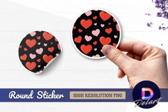 Hearts pattern background Round Sticker PNG Product Image 1