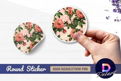 Floral pattern Round Sticker PNG Product Image 1