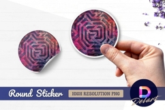 Abstract round metal maze pattern Round Sticker PNG Product Image 1