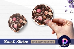 Assorted gourmet chocolate truffles Round Sticker PNG Product Image 1