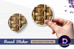 Woven reed texture Round Sticker PNG Product Image 1