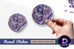 Purple agate slice geode gold veins Round Sticker PNG Product Image 1