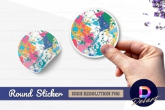 Colorful paint splatter Round Sticker PNG Product Image 1