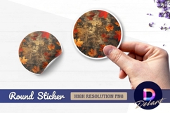 Autumn leaves Round Sticker PNG Product Image 1