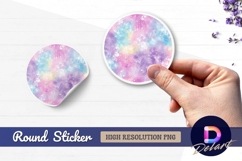 Pastel watercolor texture circle Round Sticker PNG Product Image 1