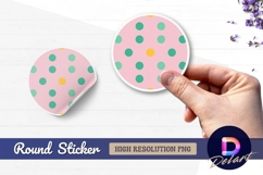 Pastel polka dot pattern Round sticker png Product Image 1