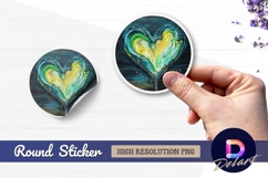 Abstract heart painting Round Sticker PNG Product Image 1