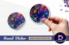 Vivid tropical foliage Round Sticker PNG Product Image 1