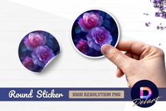 Painted roses Round Sticker PNG Product Image 1