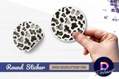 Round sticker png with cow pattern design Product Image 1