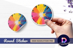 Colorful paint splatter burst Round Sticker PNG Product Image 1
