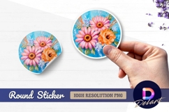 Floral still life in Round Sticker PNG Product Image 1