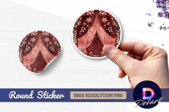 Decorative with floral canopy Round Sticker PNG Product Image 1