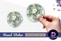 Floral pattern elegant illustration Round Sticker PNG Product Image 1