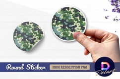 Camouflage pattern background Round sticker png Product Image 1