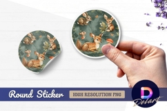 Cute forest animals round sticker png design Product Image 1