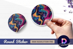 Abstract colorful swirls in round sticker png Product Image 1