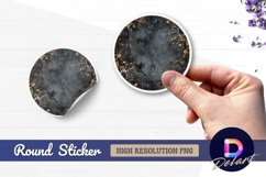 Dark floral bird round sticker png Product Image 1