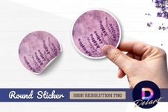 Lavender floral Round Sticker PNG Product Image 1