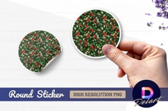 Christmas holly berries round sticker png design Product Image 1