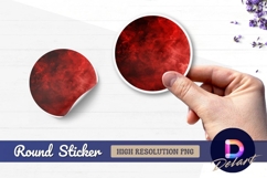 Red smoke abstract Round Sticker PNG Product Image 1