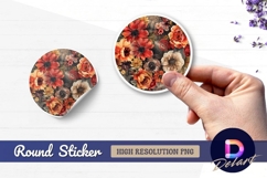 Floral arrangement Round Sticker PNG Product Image 1
