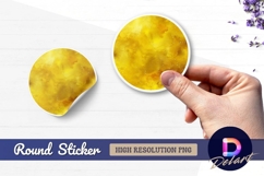 Yellow watercolor circle Round Sticker PNG Product Image 1