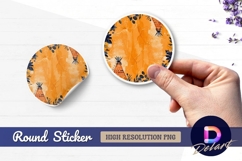 Orange abstract background with teepees Round Sticker PNG Product Image 1
