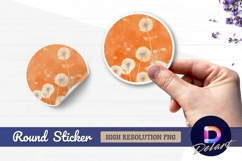 Dandelion flower seed head round sticker png Product Image 1