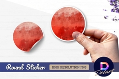 Abstract red watercolor texture Round Sticker PNG Product Image 1