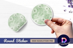 Dandelion seed heads on green Round Sticker PNG Product Image 1