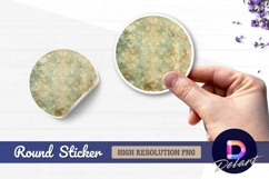 Distressed floral Round Sticker PNG Product Image 1
